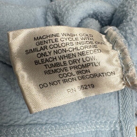 Disney Eeyore Fleece Sweatshirt XL Light Blue Winter Snowflakes Design Vintage - Picture 5 of 5